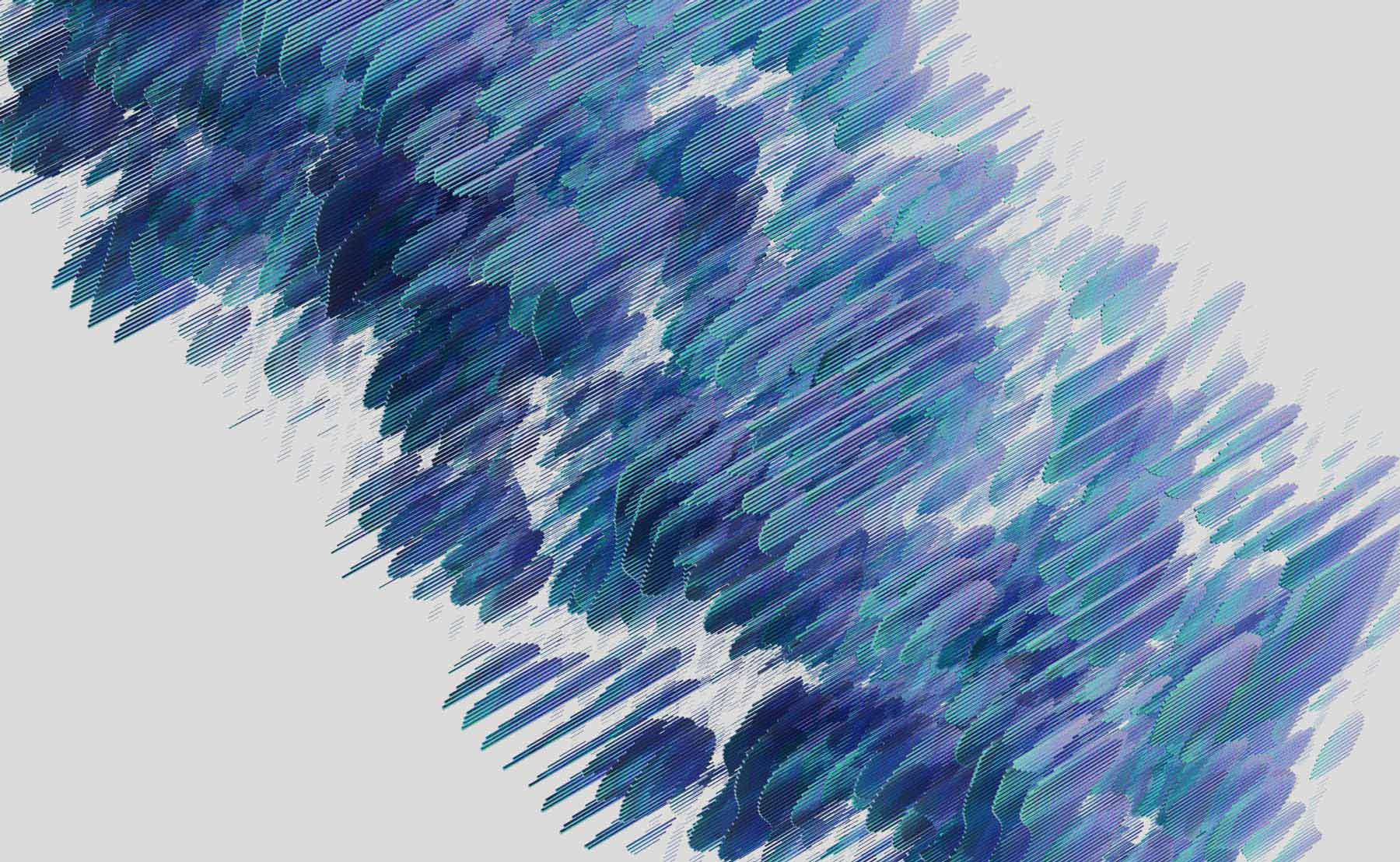 Abstract composition with floating irregular shapes